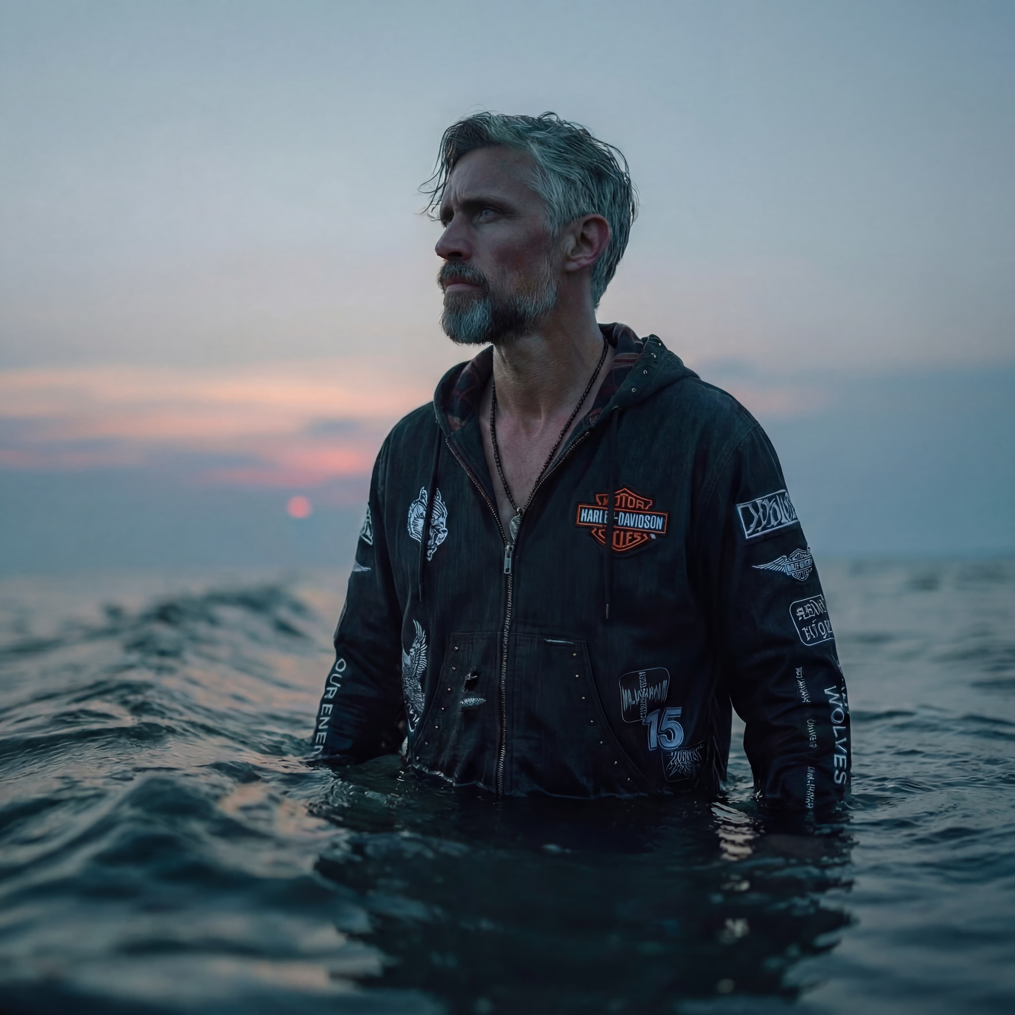 Patch jacket — ocean editorial
