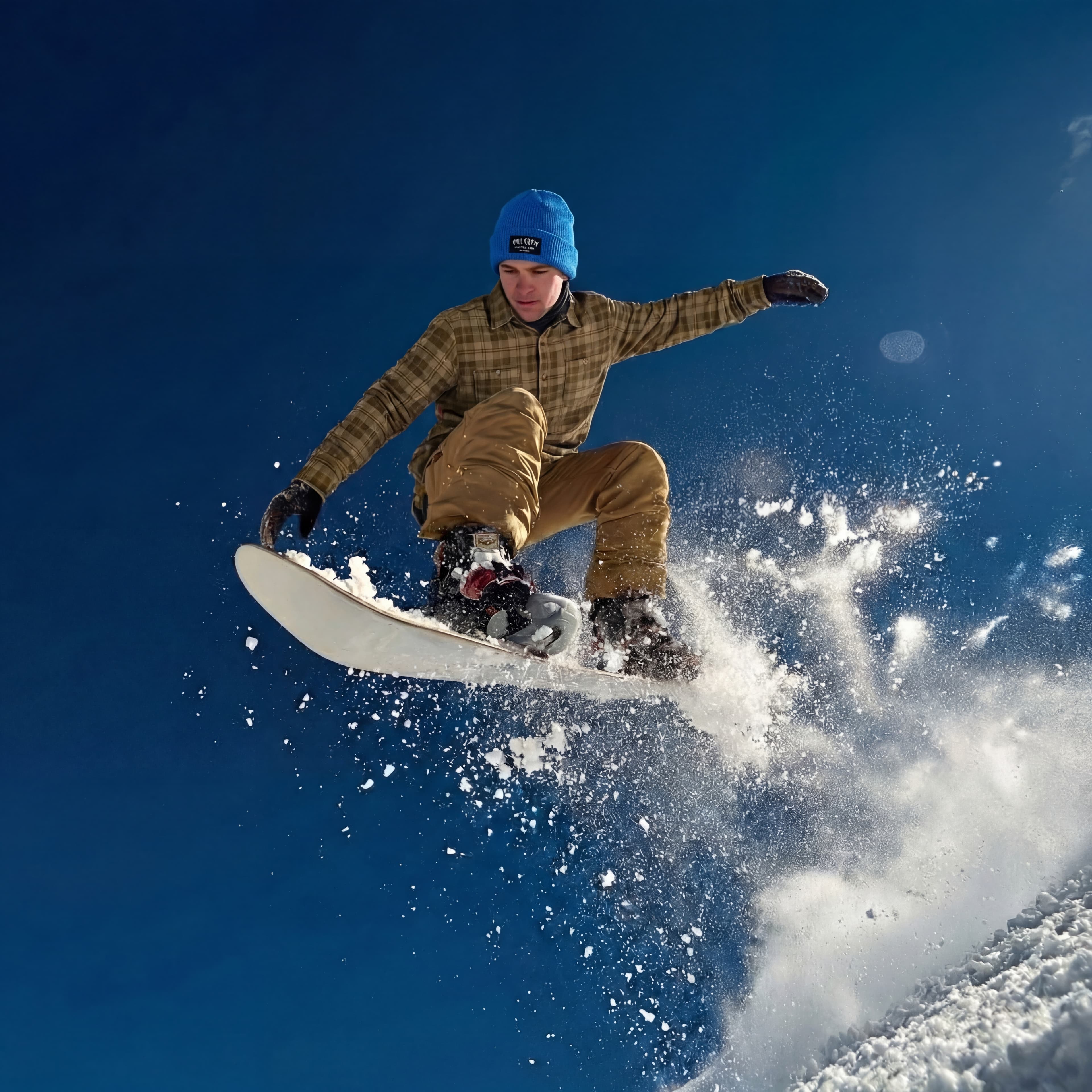 Beanie — snowboard action shot